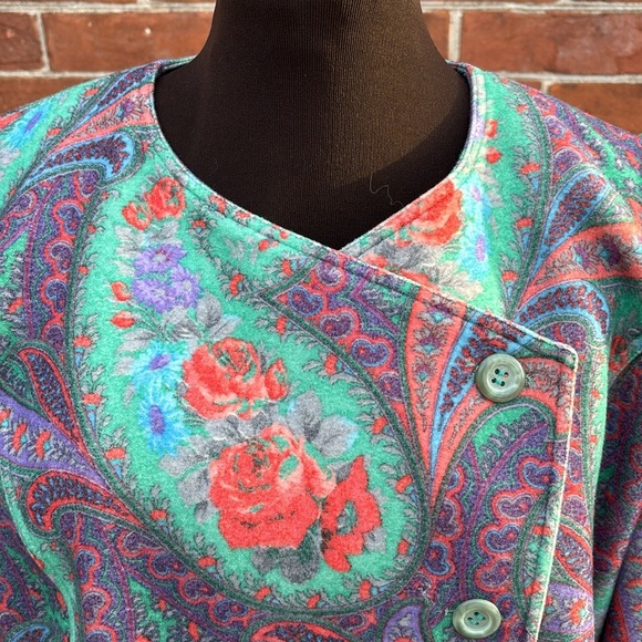 Vintage Ungaro Parallele Paisley Floral Dinner Jacket + Frilly Top 3-Piece Set - Picture 7 of 13